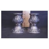 Vtg Wallace Silver Co Baroque 736 Candle Holders