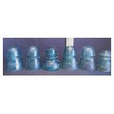 Vtg Aqua Blue H.G. Co. Glass Insulators