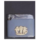 Vtg Ronson Capri Lighter w/Wedgwood Blue Finish