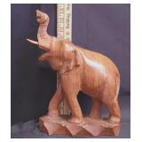 Vtg Wooden Carved Elephant Sculpture