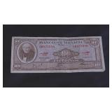 1965 100 Mexican Pesos Banknote