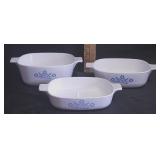 Vtg CorningWare casserole dishes - Cornflower Blue