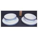 Corelle Vitrelle Dinnerware White w/Black Rim