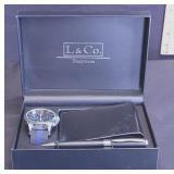 L&Co Mens Wristwatch Gift Set