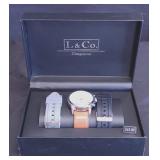 L&Co Mens Wristwatch Gift Set