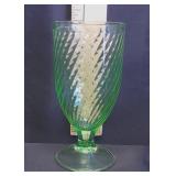 Uranium Green Glass Spiral Pattern