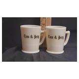 1950s McKee Glass Co Custard Tom & Jerry Mugs