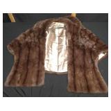 Vtg DeJongs Brown Mink Fur Stole/Capelet