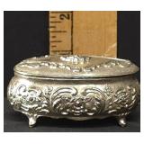 Silver Plated Footed Jewelry box Japan