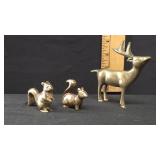 Mini Brass Figurines - Deer/Squirrels
