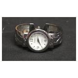 Studio Time Silver-tone Quartz bangle cuff watch