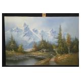 R. Scott Mountain Landscape Oil Painting