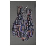 Vtg Black Velvet-look Vest - Mexico