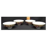 Lot of Japanese ceramic rice bowls- red daruma