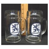 Vtg Lï¿½wenbrï¿½u beer mugs