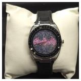 Batman Batgirl Pink Emblem Strap Watch