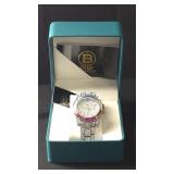 Bibi Silver-tone iced-out Rainbow Crystal Bezel