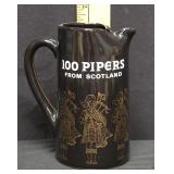 Vtg Seagram's 100 Pipers Scotch Whisky Pitcher