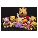 Lot of Pooh and Piglet Plush Toys