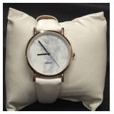 Minimalist Quartz Marble Pattern Wristwatch