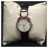 Vtg Avon Snowman Christmas watch