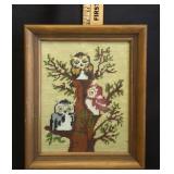 MCM  'Three Owls' Cross Stitch Picture