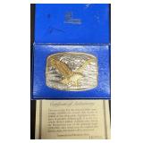 Soaring Eagle  silver/gold-toned belt buckle