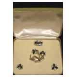 Jewels by Dansal Rhinestone Brooch/Earrings