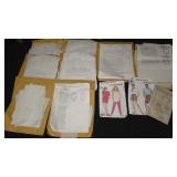 Vtg pattern drafting and sewing instruction sheets