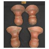 Antique Red-Painted Cast-iron Ball-and-socket Feet