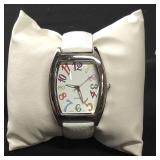 White Buckle Band Rectangular Face