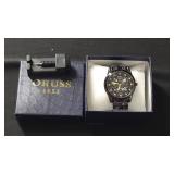 Oruss 1853 Black Skeleton Wristwatch