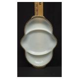 Fire-King milk glass divided relish tray