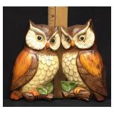 Vtg Lefton ceramic owl wall hanging plaques
