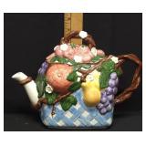 Decorative Ceramic Fruit Basket Teapot