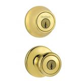 Kwikset Tylo Entry Knobs - 1-3/4 in. Antique Brass