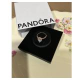 Pandora Rose Gold Pear-Cut Clear Ring  New