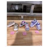 Girls 3-Pair InfantToddler Shoes Bundle Sizes 45