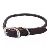 Coastal New Brown Round Leather Dog Collar