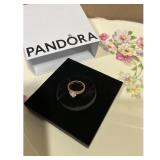 Pandora 14k Gold-Plated CZ Double Band Heart Ring