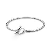PANDORA Rose Gold  Silver Snake Chain Charm...