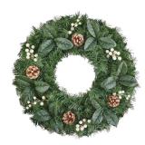 24 in. Artificial Wreath Pinecones Berries