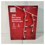 Home Accents 200 Mini Icicle Lights Multi Color...