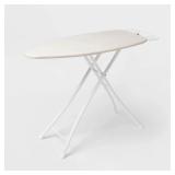 Wide Ironing Board White Metal with Creamy Chai...