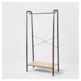 Single Shelf Garment Rack Black Metal with...