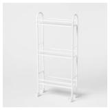3 Shelf Narrow Metal Storage Cart White -...