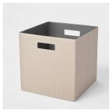 13" X 13" Fabric Bin Woven Yarn Dye Light Taupe...