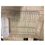 Metal Dish Drying Rack with Removable Utensil...