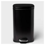 12L Soft Square Stainless Step Trash Can Black...