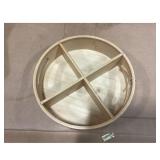 Bamboo Round Serving Tray with 4 Compartments -...